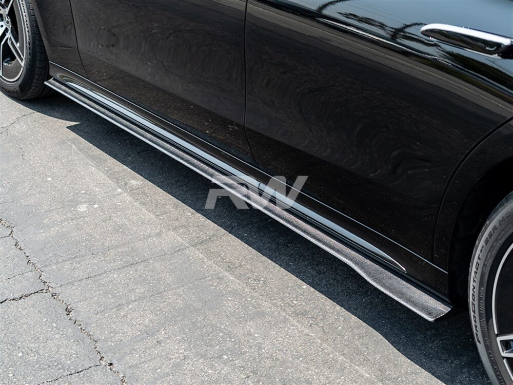 RW Carbon Mercedes W214 Carbon Fiber Side Skirt Extensions (5)