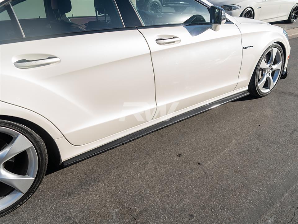 RW Carbon Mercedes W218 CLS Carbon Fiber Side Skirt Extensions (4)
