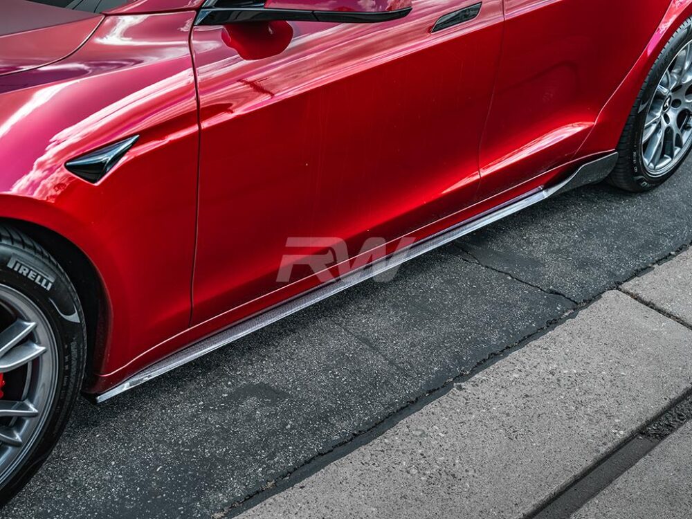 RW Carbon Tesla Model S Plaid Carbon Fiber Side Skirt Extensions (11)