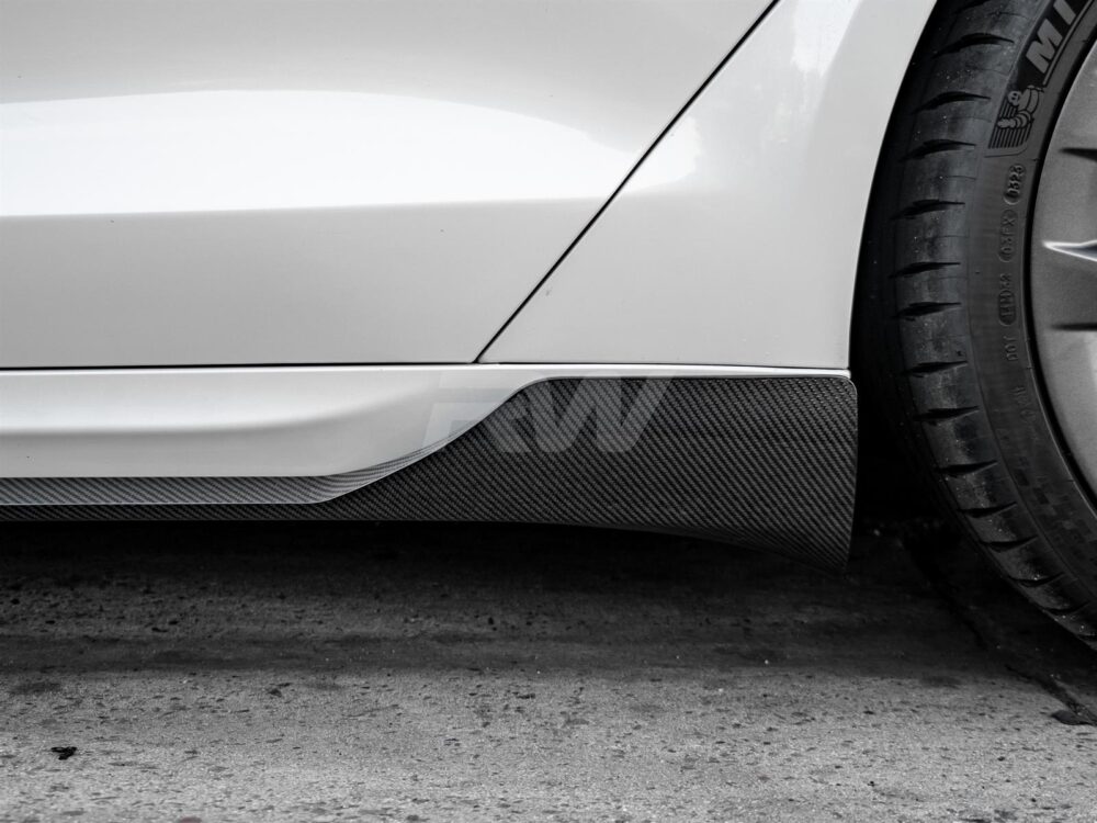 RW Carbon Tesla Model S Plaid Carbon Fiber Side Skirt Extensions (3)