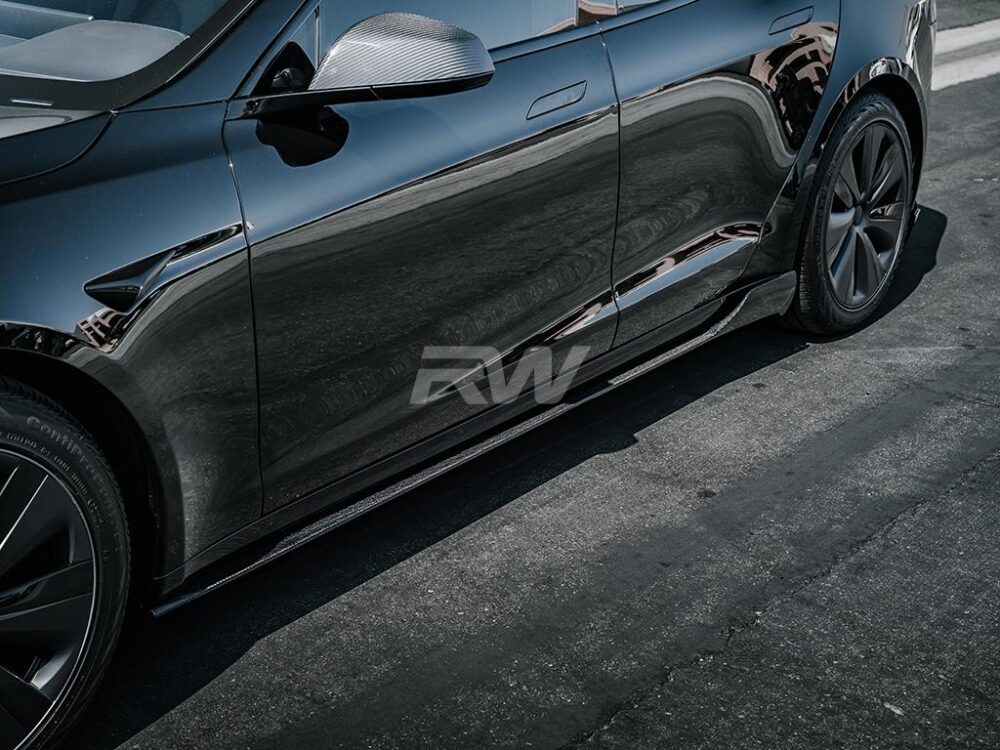 RW Carbon Tesla Model S Plaid Carbon Fiber Side Skirt Extensions (7)