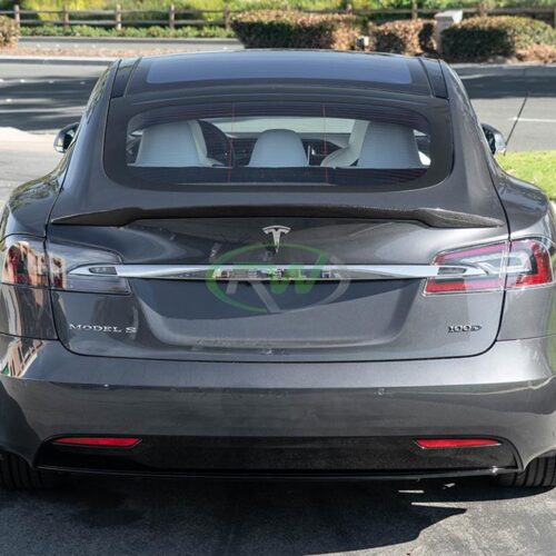 Alternative view of RW Carbon Tesla Model S Revo Style CF Trunk Spoiler