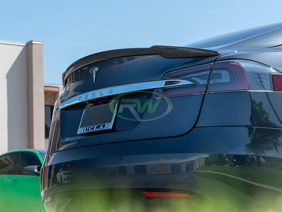 RW Carbon Tesla Model S Revo Style CF Trunk Spoiler (2)