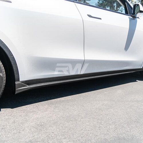 RW Carbon Tesla Model Y DTM CF Side Skirt Extensions
