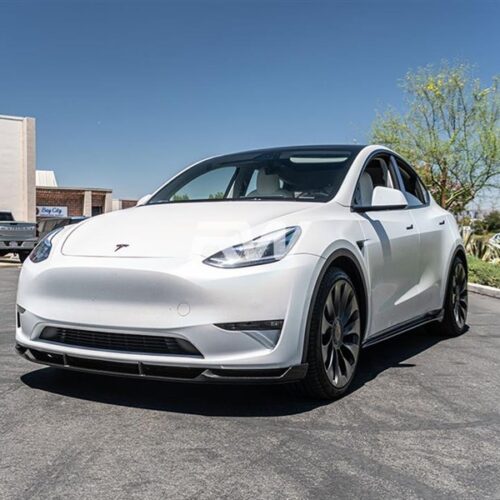 Alternative view of RW Carbon Tesla Model Y DTM Carbon Fiber Front Lip Spoiler