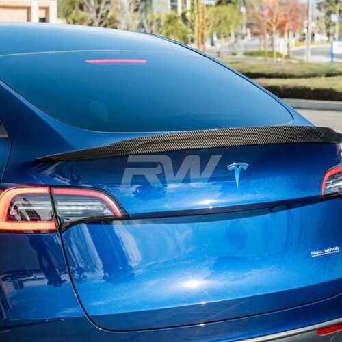 RW Carbon Tesla Model Y GTX Carbon Fiber Trunk Spoiler