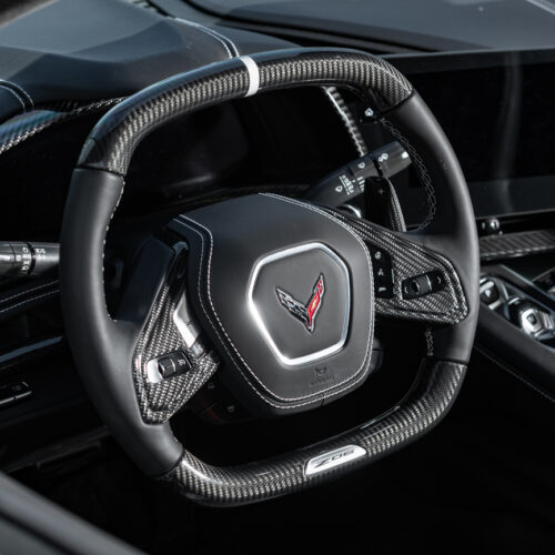 Alternative view of EOS Corvette C8 Steering Wheel Trim Cover w/ Collison Button