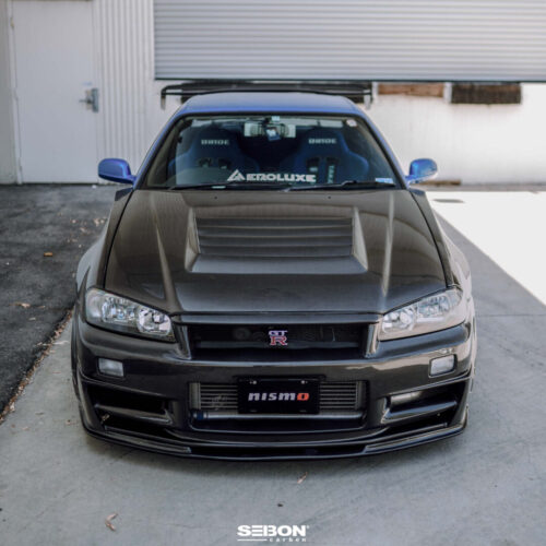 Alternative view of Seibon Carbon DS-Style Carbon Fiber Hood for 1999-2001 Nissan Skyline R34 GT-R