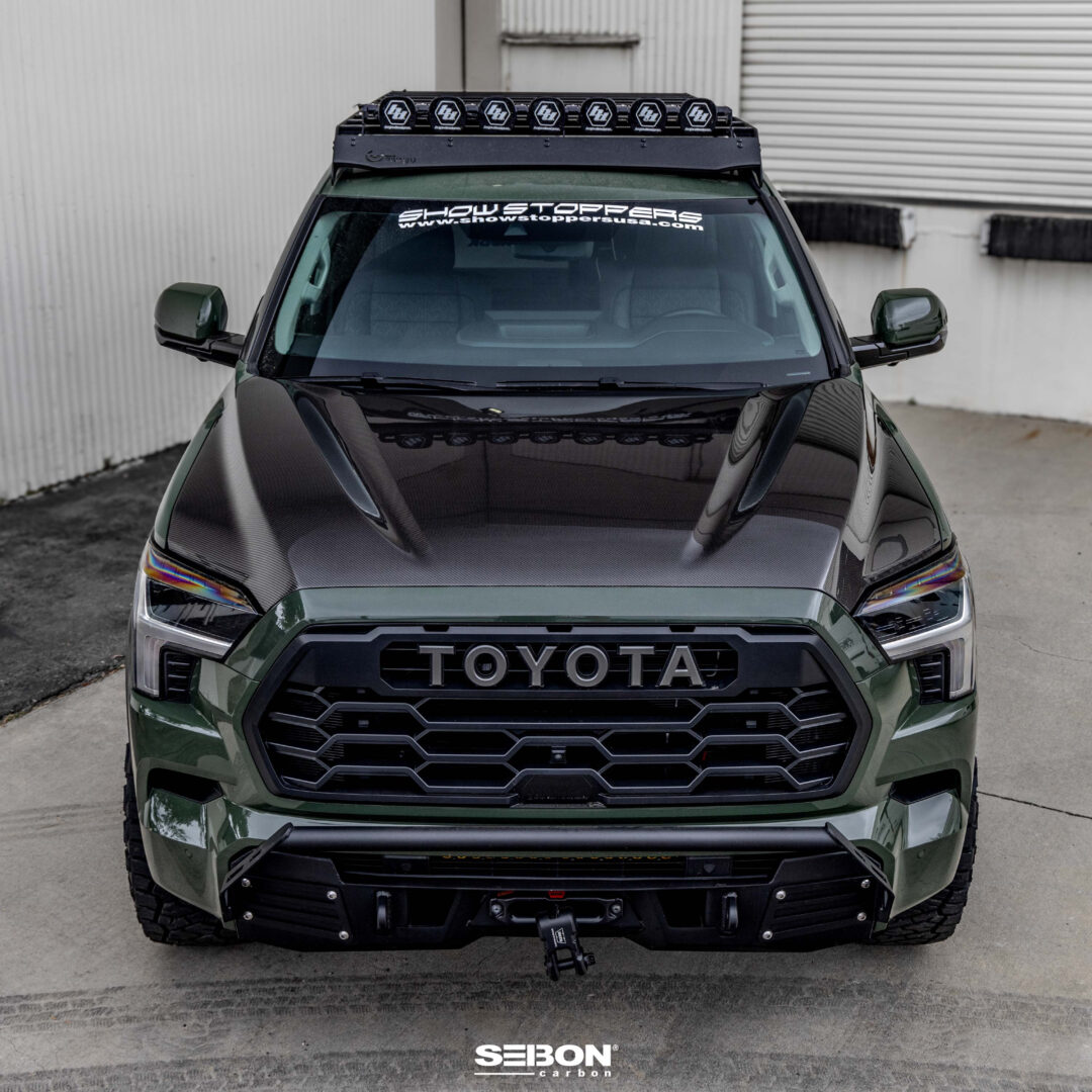 Seibon Carbon OEM-Style Carbon Fiber Hood for 2022-2025 Toyota Tundra - 2023-2025 Toyota Sequoia HD23TYTU-OE_2