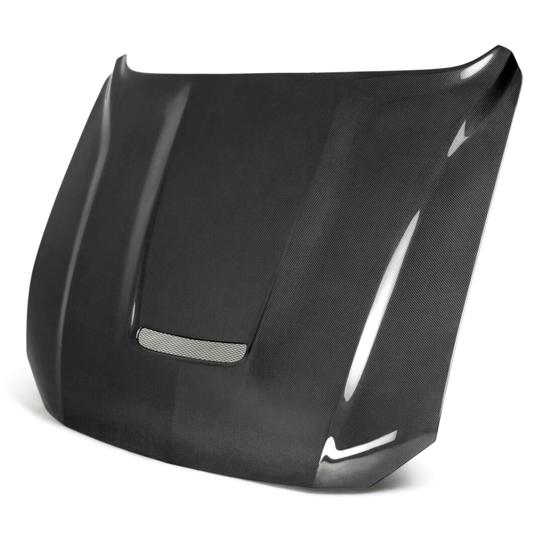 Seibon Carbon Type-GR (GT350 Style) Double Sided Carbon Fiber Hood for 2018-2023 Ford Mustang AC-HD18FDMU-GR-DS