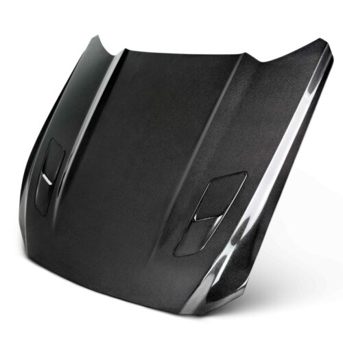Anderson Composites Type-OE (GT Style with Hood Vents) Double Sided Carbon Fiber Hood for 2015-2017 Ford Mustang