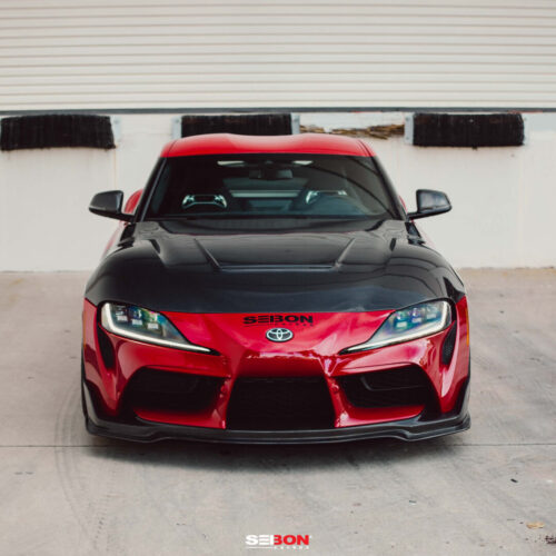 Alternative view of Seibon Carbon VS-Style Double Sided Carbon Fiber Hood for 2020-2026 Toyota GR Supra