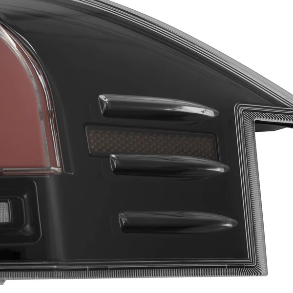 AlphaRex 12-21 Tesla Model S LUXX-Series LED Tail Lights Black Red With Black Trunk Center Piece Replacement 601130 11