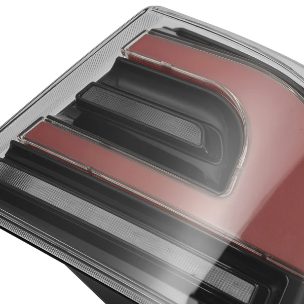 AlphaRex 12-21 Tesla Model S LUXX-Series LED Tail Lights Black Red With Black Trunk Center Piece Replacement 601130 13