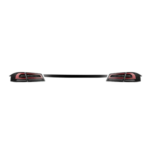 Alternative view of AlphaRex 12-21 Tesla Model S LUXX-Series LED Tail Lights Black Red (With Black Trunk Center Piece Replacement)